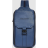 Рюкзак слинг мужской PIQUADRO THAN CA6616S135/BLU синий кожа